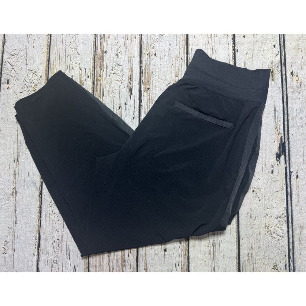 Athleta Nolita Slim Tapered Crop Pants Black Size 12 Lightweight Travel